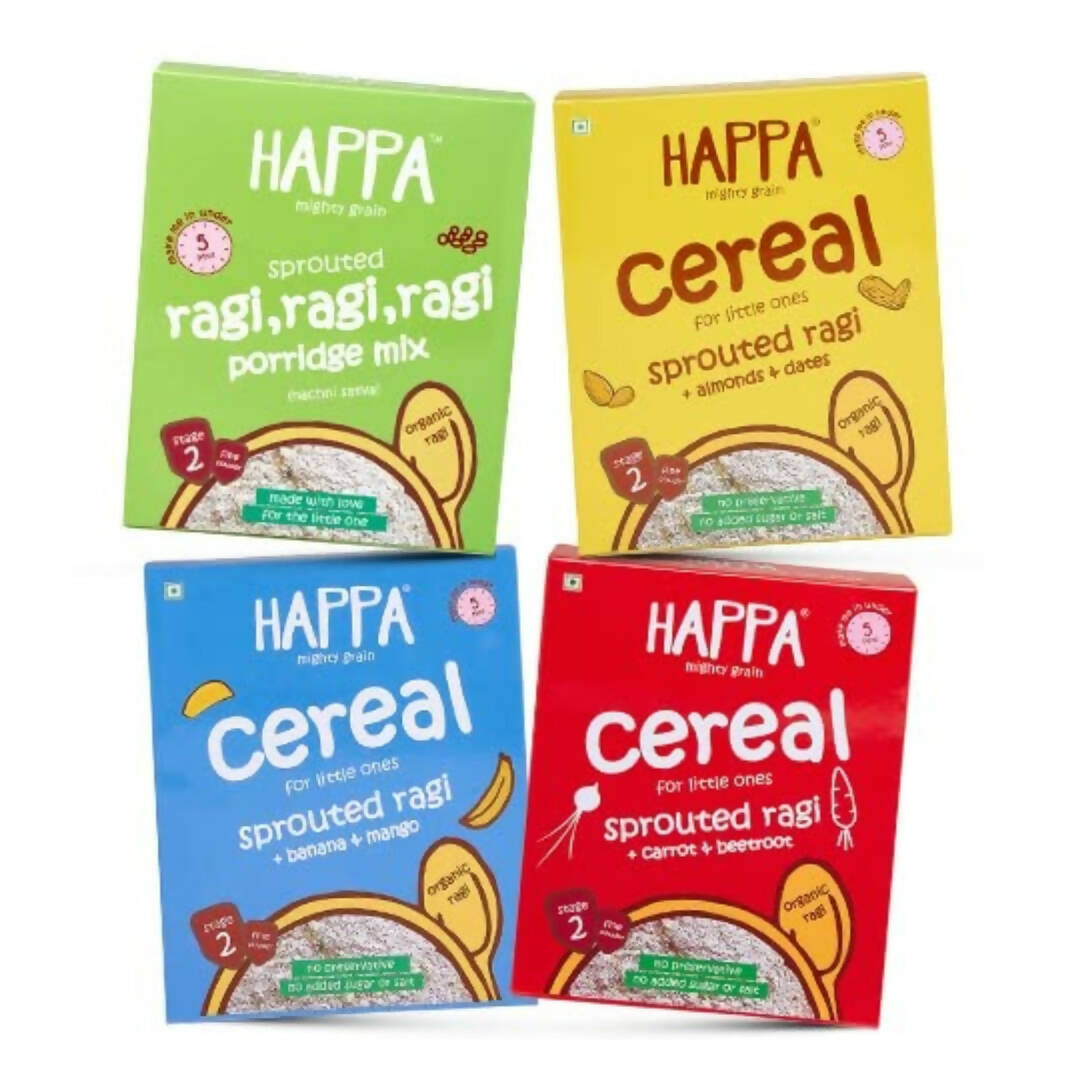 Happa Organic Baby Food, All Porridge Combo, 6 Months | Grocsy