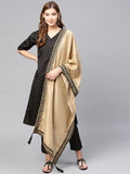Ahalyaa Women's Black Poly Silk Printed Kurta Pant With Dupatta | Grocsy