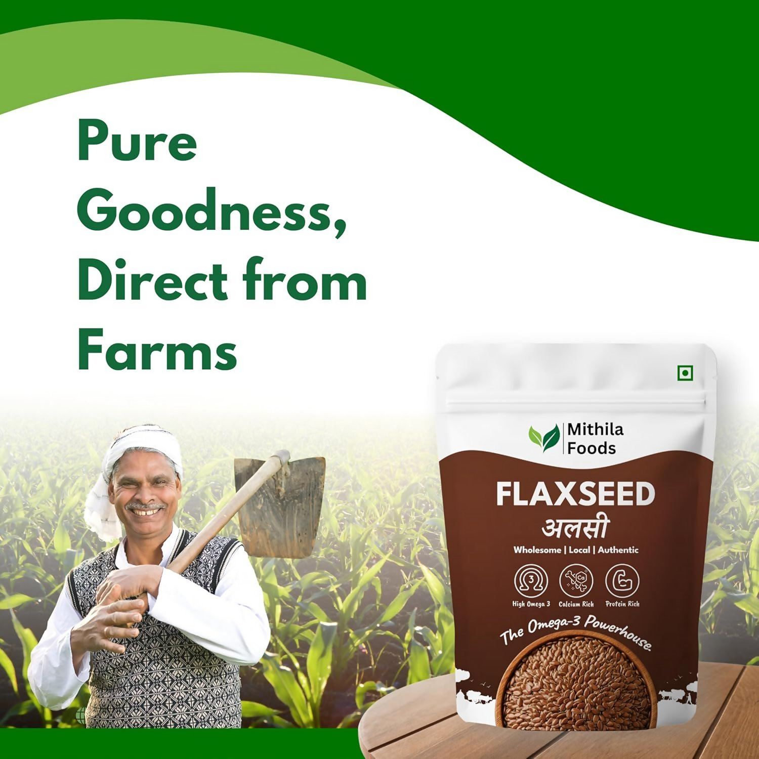 Mithila Foods Premium Flax Seeds Alsi Beej For Weight Loss, Hair Growth & Skin Care | Grocsy
