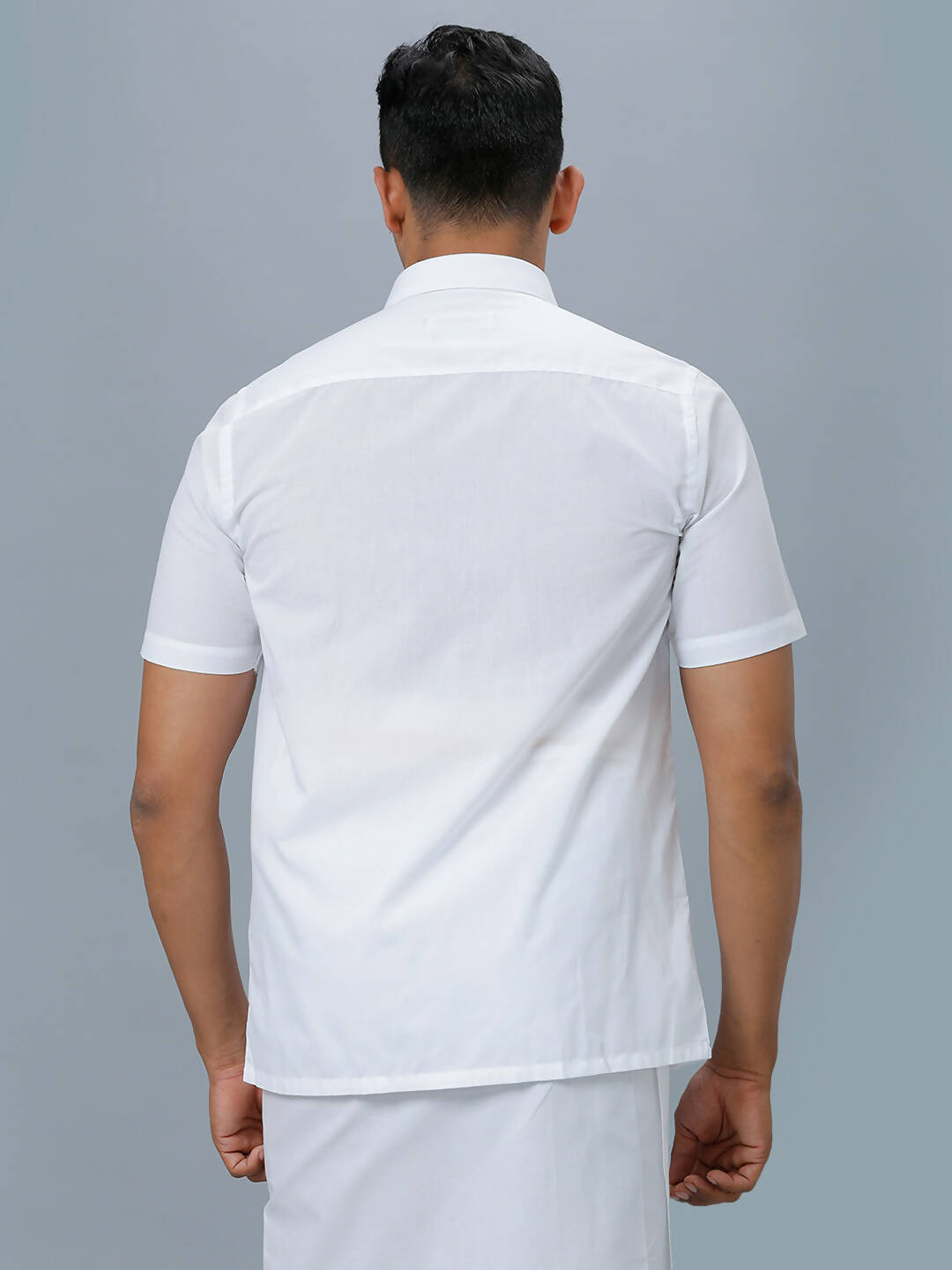 Ramraj Cotton Mens Half Sleeve Formal 100 % Cotton White Shirt | Grocsy