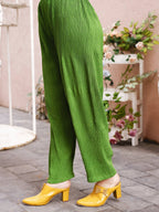 Green Crush Plain Top with Matching Bottom - Eesha | Grocsy