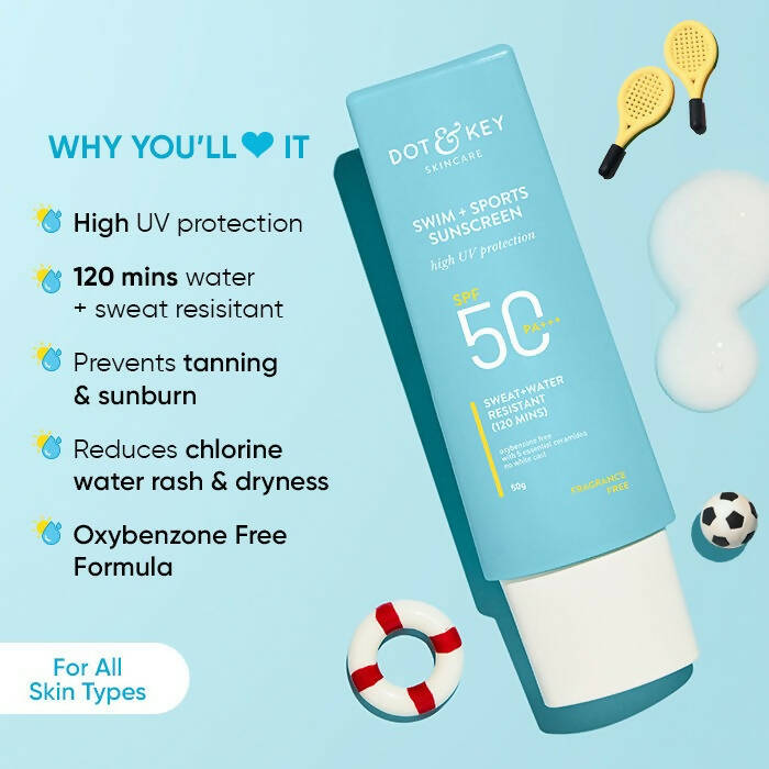 Dot & Key Swim + Sports Sunscreen SPF 50 PA+++ | Grocsy