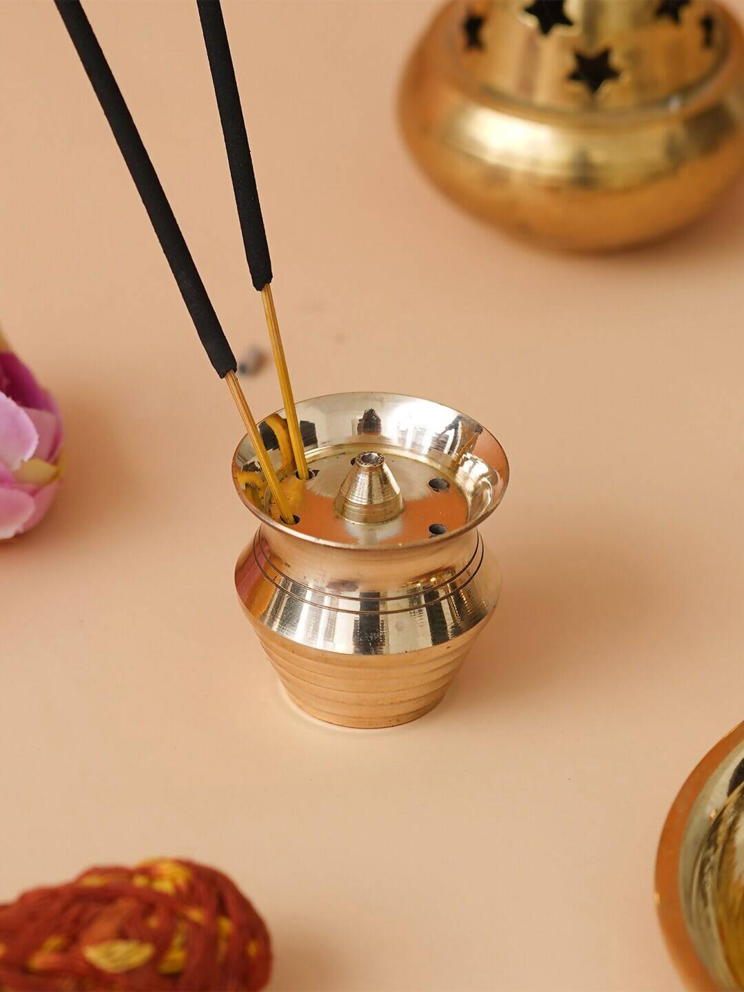 eCraftIndia Yellow Brass Incense Stick Holder | Grocsy