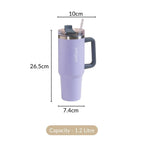 Nestasia Tumbler with Handle Straw & Lid - 1.2L (Purple) | Grocsy