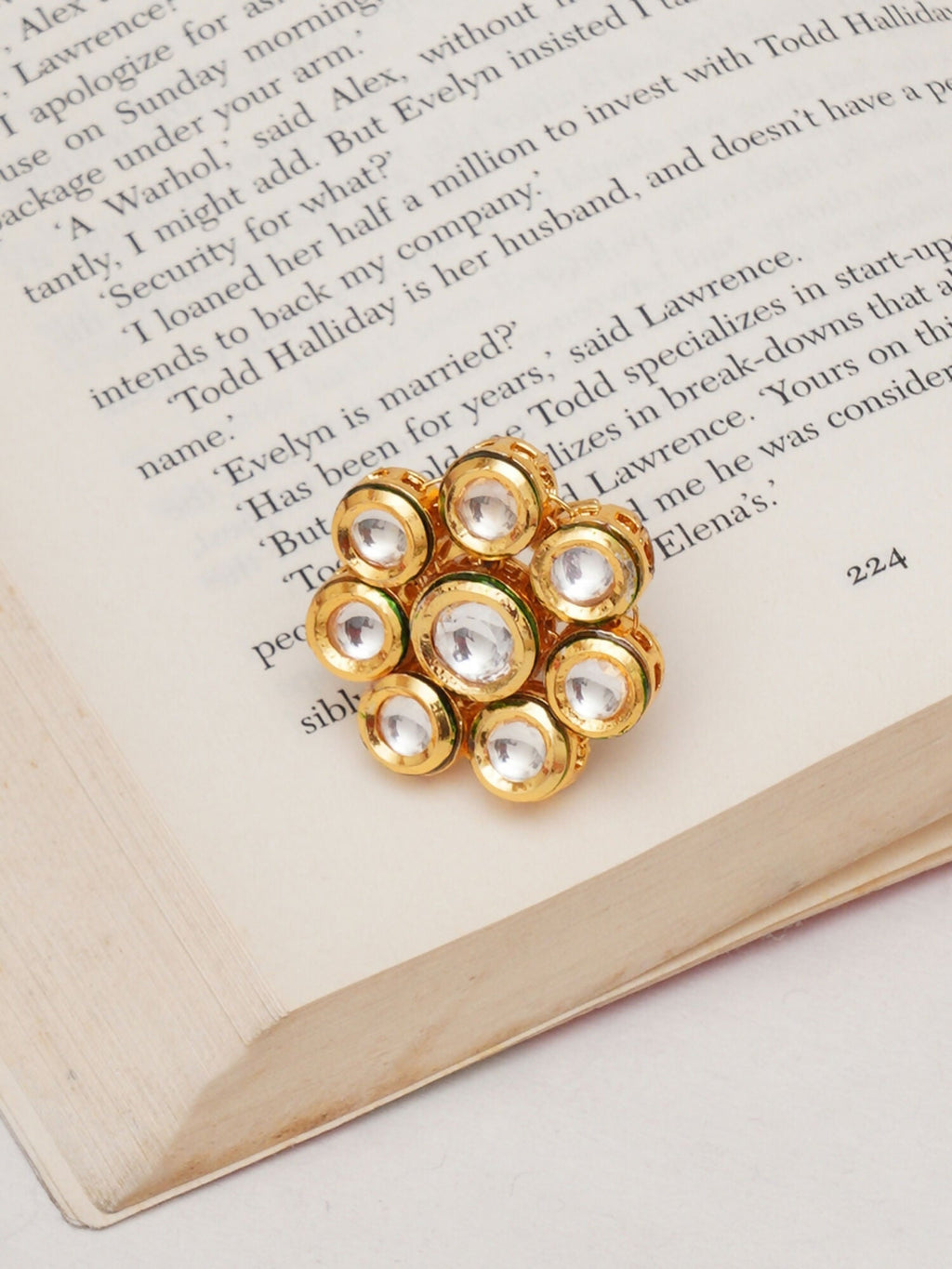 Kundan Flower Ring (gold) - Ruby Raang | Grocsy