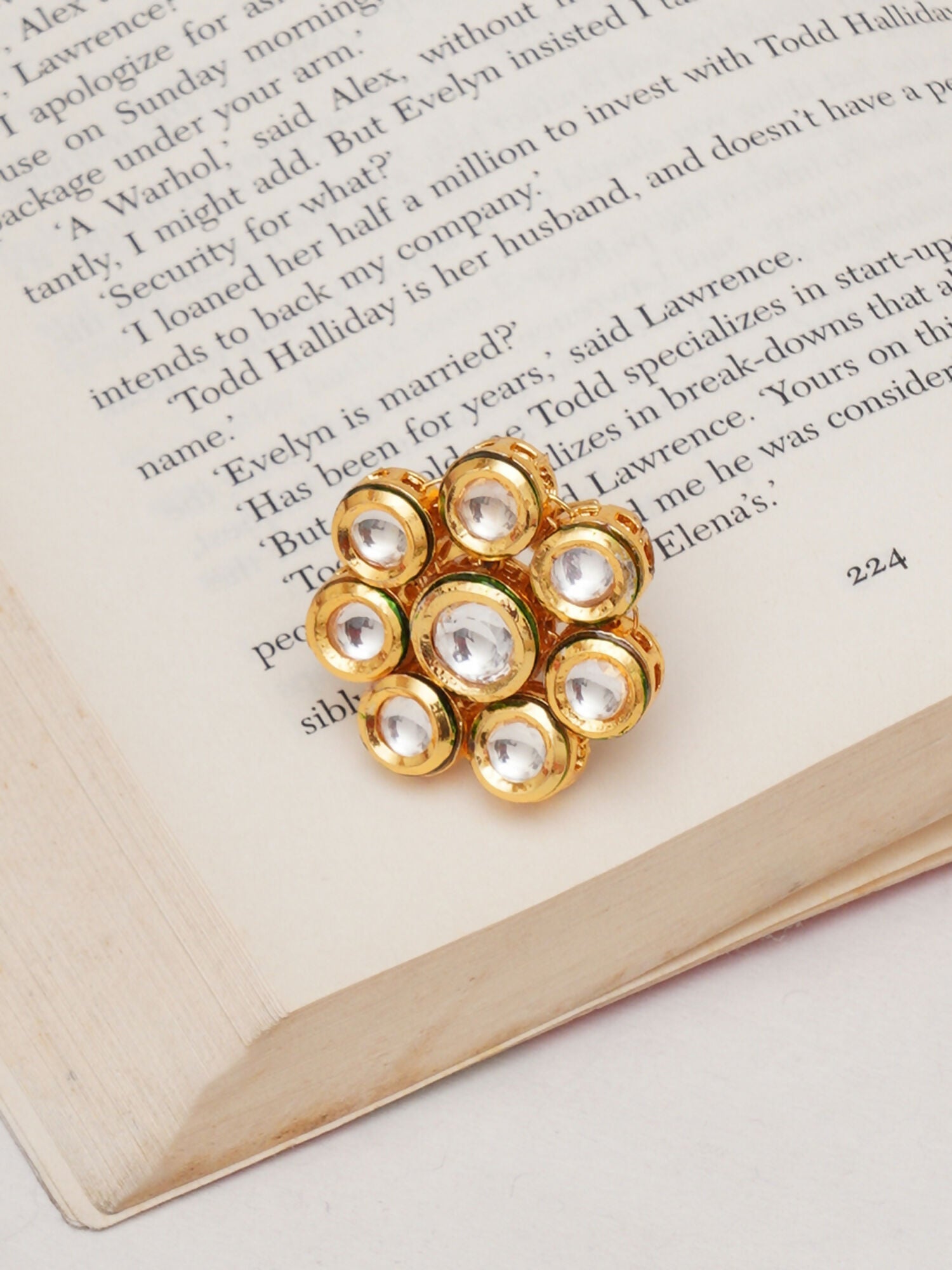 Kundan Flower Ring (gold) - Ruby Raang | Grocsy