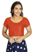 Aastha Fashion Women's Orange Art Silk Designer Festive Wear Readymade Blouse | Grocsy