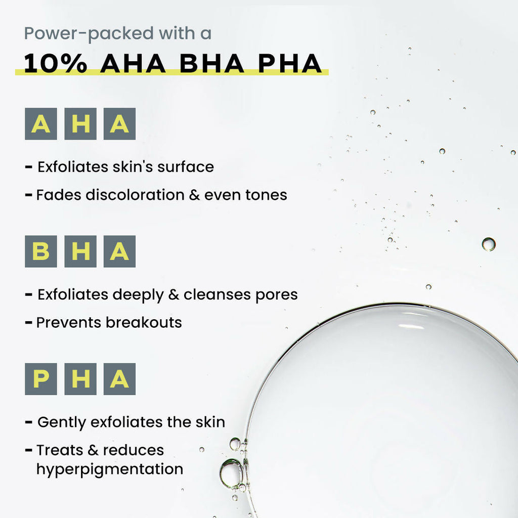 Hyphen By Kriti Sanon Resurfacing 10% AHA BHA PHA Exfoliator With 20% Pineapple Extract, Smoothens Texture, Unclogs Pores, Non-irritating | Grocsy