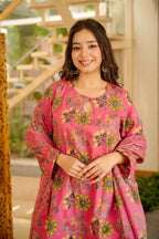 Aayaa Designer Cotton Silk Farshi Salwar Set - Pink | Grocsy
