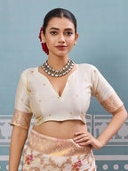 Shree Shyam Fashion Cream Silk Saree | Grocsy