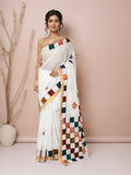 Joban Fashion Multicolor Cotton Applic Saree | Grocsy