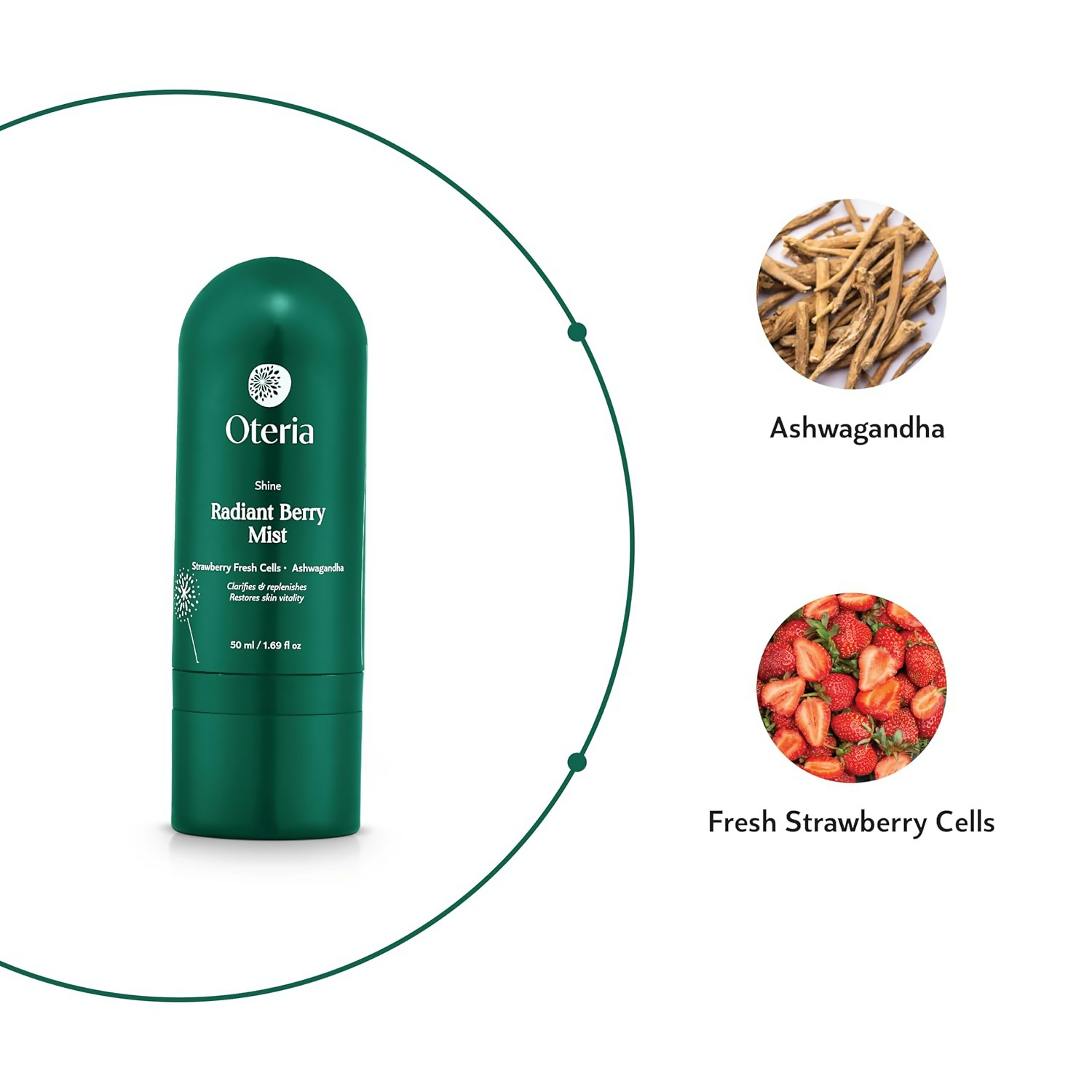 Oteria Radiant Berry Mist Toner For Glowing Complexion & Balances Oily, Dry | Grocsy