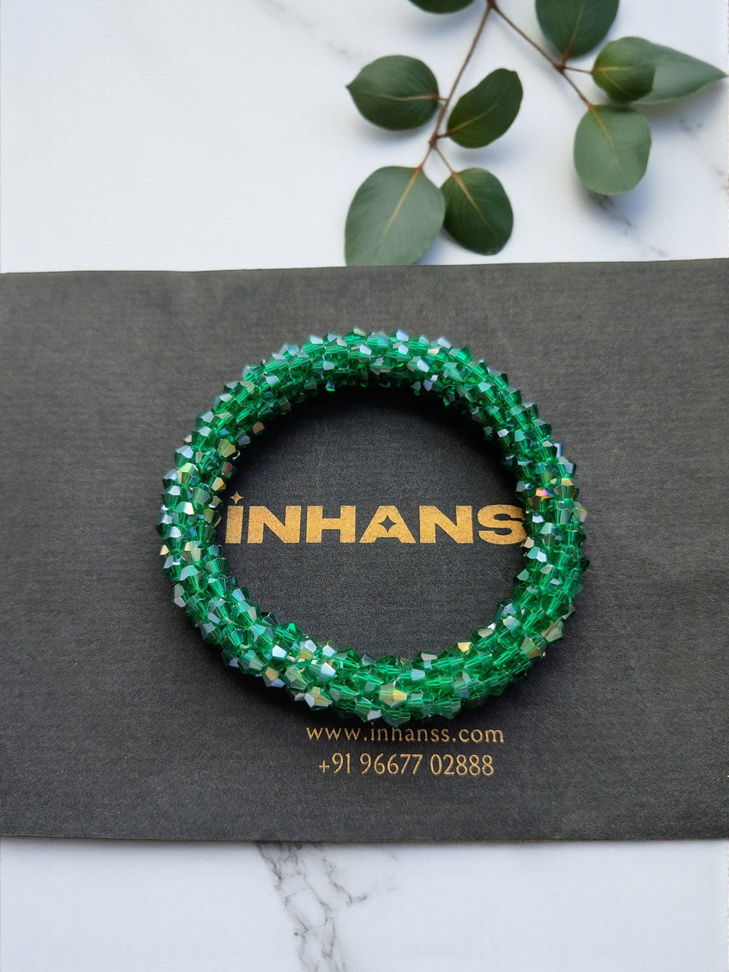 Inhanns Unisex Crystal Bloom – Adjustable Crystal Bead Bracelets - Sea Green | Grocsy