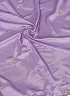 Vellora Purple Chinon Embroidery & Hand Moti Work Saree | Grocsy