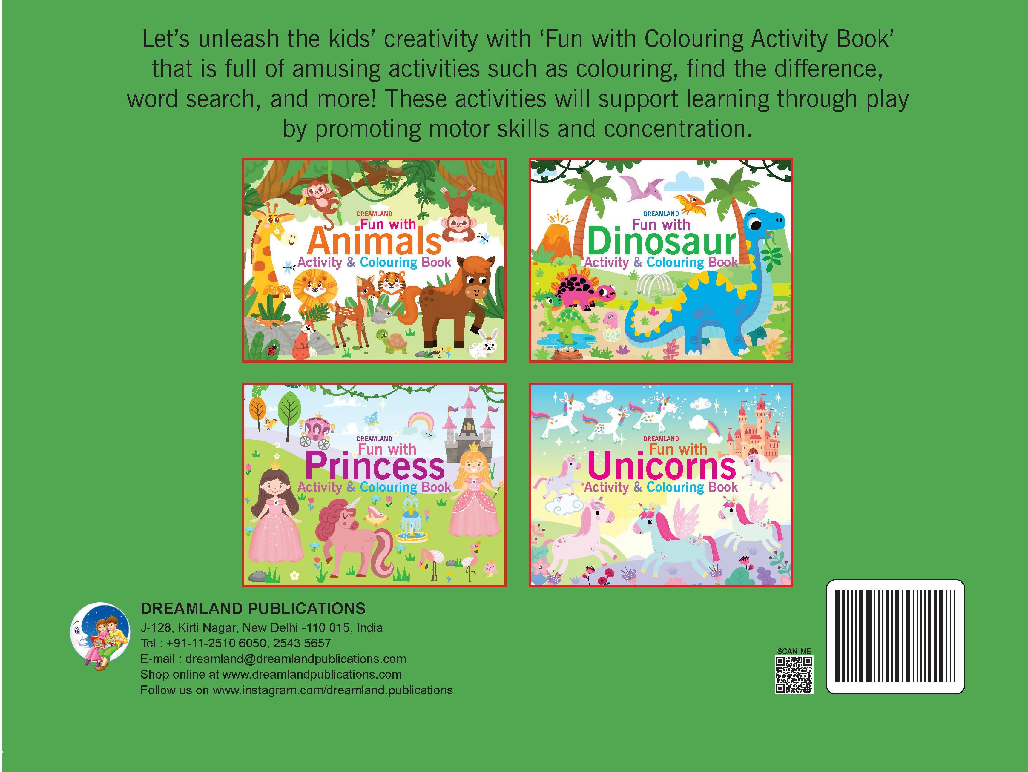 Dreamland Fun with Animals Activity & Colouring : Children Interactive & Activity Book | Grocsy