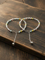 NVR Women Silver Plated Multicolour Artificial Beads Anklet | Grocsy