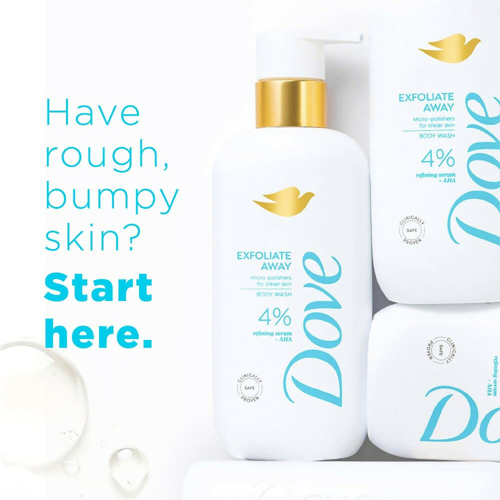 Dove Exfoliate Away Serum Body Wash with 4% Refining Serum + AHA | Grocsy
