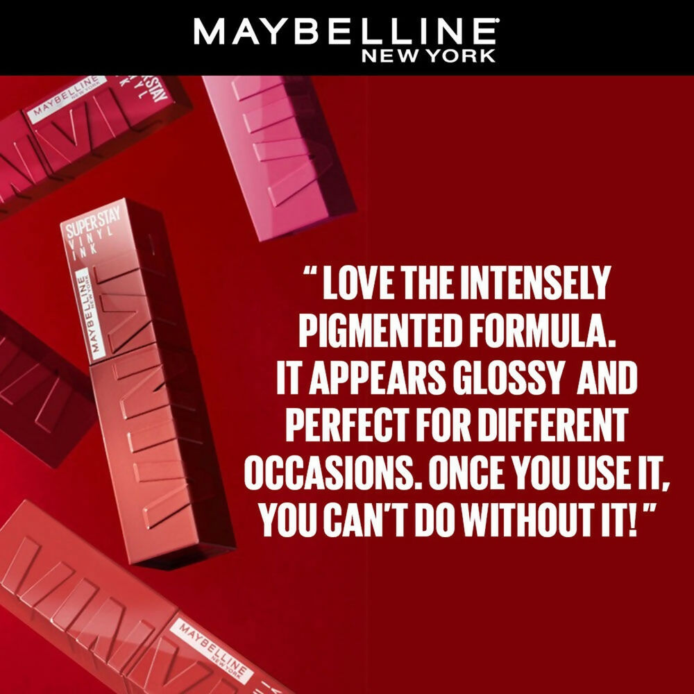 Maybelline New York Super Stay Vinyl Ink Liquid Lipstick, Instant Shine Lasts Up To 16H - 10 Lippy | Grocsy