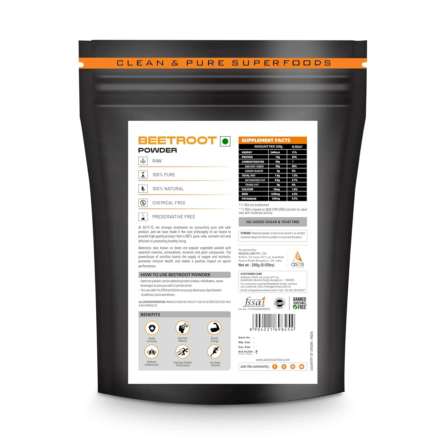 As-It-Is Nutrition Beetroot Powder | Grocsy