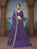 Purple Georgette Embroidery Work Lehenga Choli - Jihu Culture | Grocsy