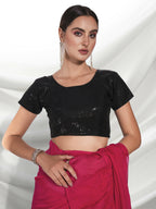 Pink Organza Solid Saree With Unstitched Blouse Piece - Shanaya | Grocsy