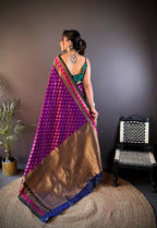 Joban Fashion Green Butti Banarasi Silk Sarees | Grocsy