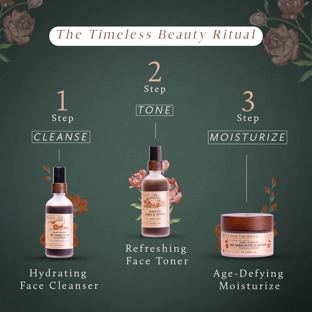Old School Rituals Red Sandalwood & Saffron Age-Defying Face Moisturiser | Grocsy