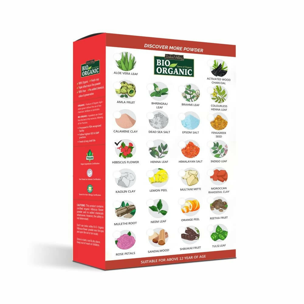 Indus Valley Bio Organic Hibiscus Flower Powder | Grocsy
