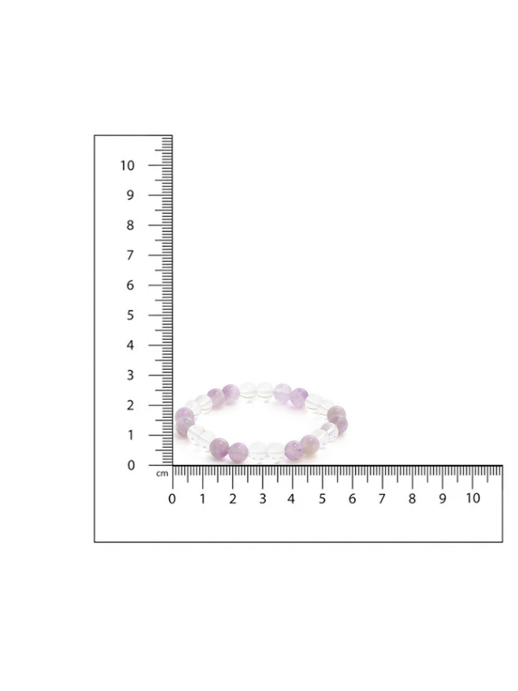 Clear Quartz and Amethyst White and Grey Beads Elastic Bracelet - Ruby Raang | Grocsy
