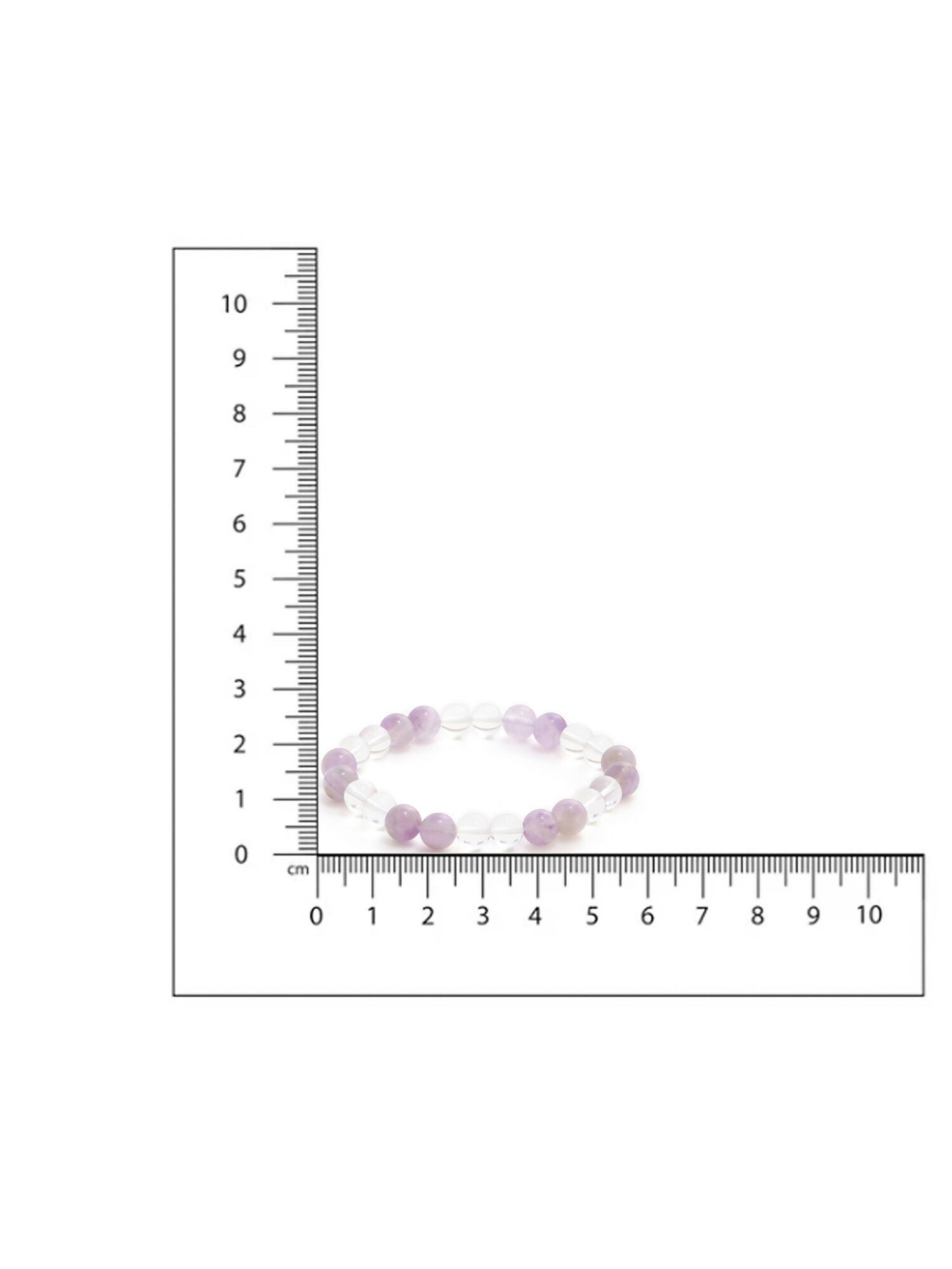 Clear Quartz and Amethyst White and Grey Beads Elastic Bracelet - Ruby Raang | Grocsy