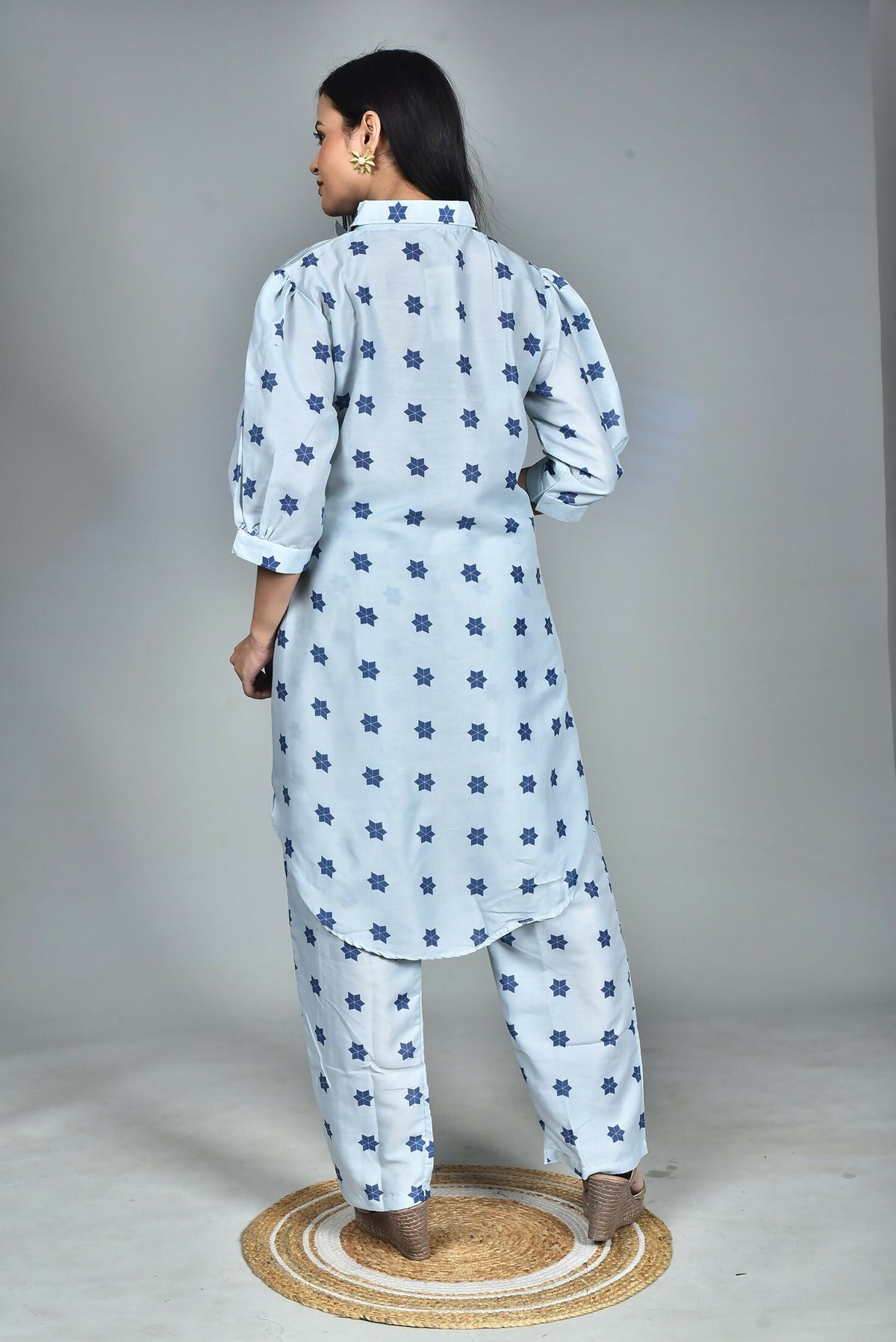 Morchari Digital Print Semi Muslin Co-Ord Set Top & Trouser-Multicolor | Grocsy