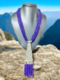 Inhanns Day-To-Dinner Tie Shaped Oxidized Black Metal Multi-Layered Long Only Necklace - Dark Prule Necklace | Grocsy