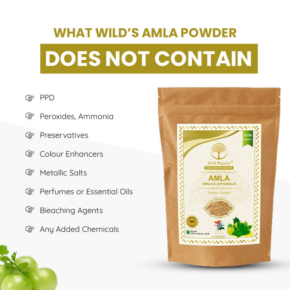 Wild Organic Amla Powder Natural Hair Growth | Grocsy