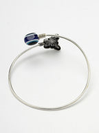 NVR Women Oxidised Rhodium-Plated Evil Eye Kada Bracelet