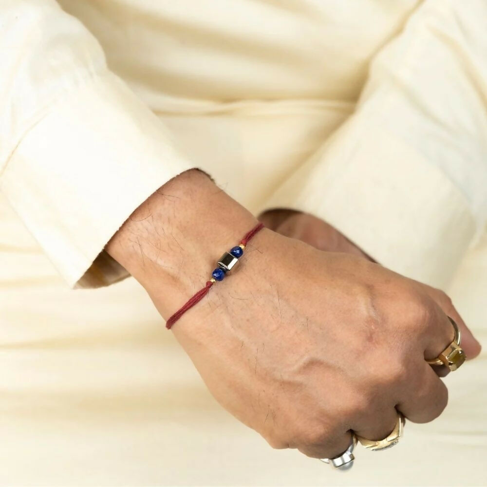 Indianvibez Bodh Wealth Magnet Real Crystal Stone Rakhi | Grocsy