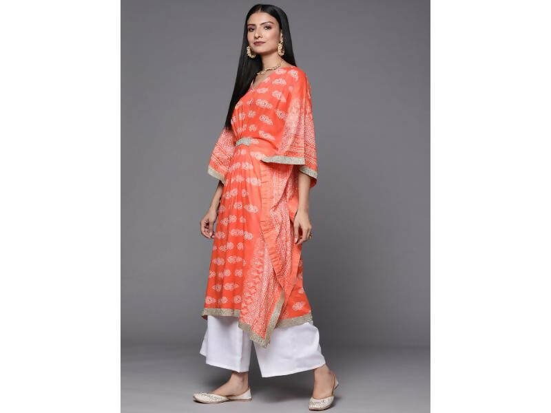 Ahalyaa Women's Traditional wear Kurta Set - Rust | Grocsy