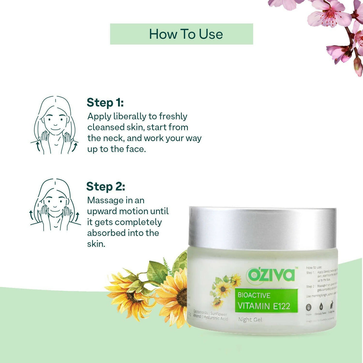 OZiva Bioactive Vitamin E122 Night Gel | Grocsy