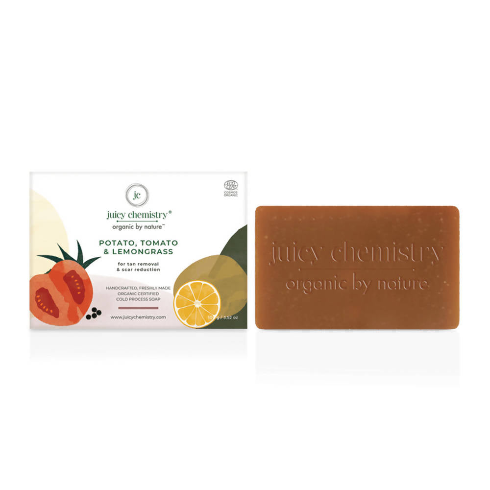 Juicy Chemistry Potato ,Tomato & Lemongrass Soap For Tan Removal | Grocsy