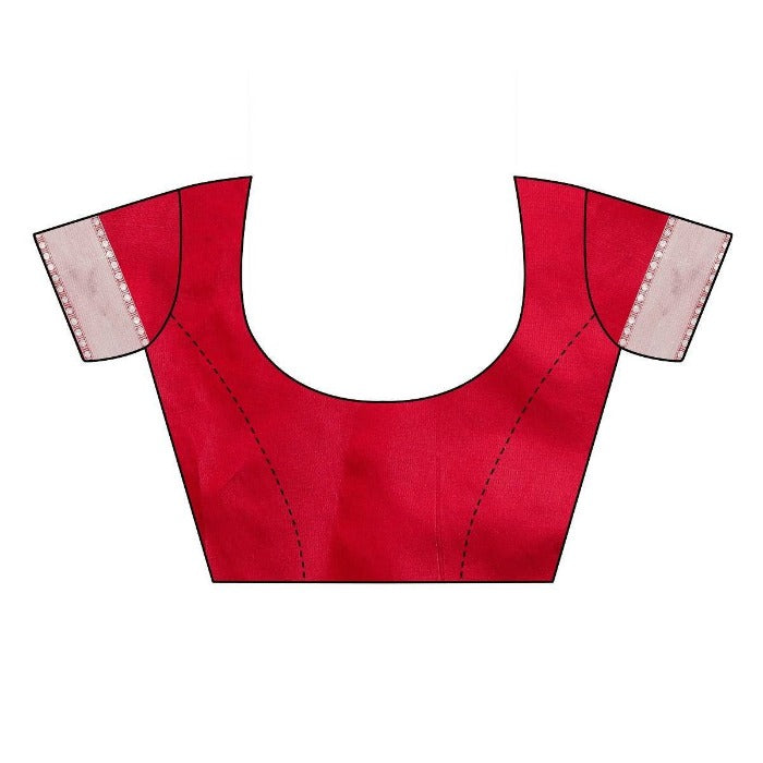Vamika Banarasi Jacquard Weaving Red Saree (AMEE RED) | Grocsy