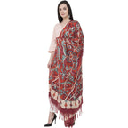 A R Silk Modal Kalamkari Print Fancy Dupatta Color Mehroon Dupatta or Chunni | Grocsy