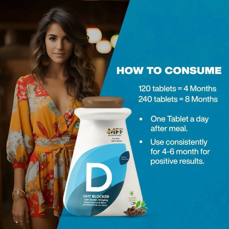 MyFitFuel DHT Blocker Tablets with Biotin & Zinc for Hair Fall Control | Grocsy