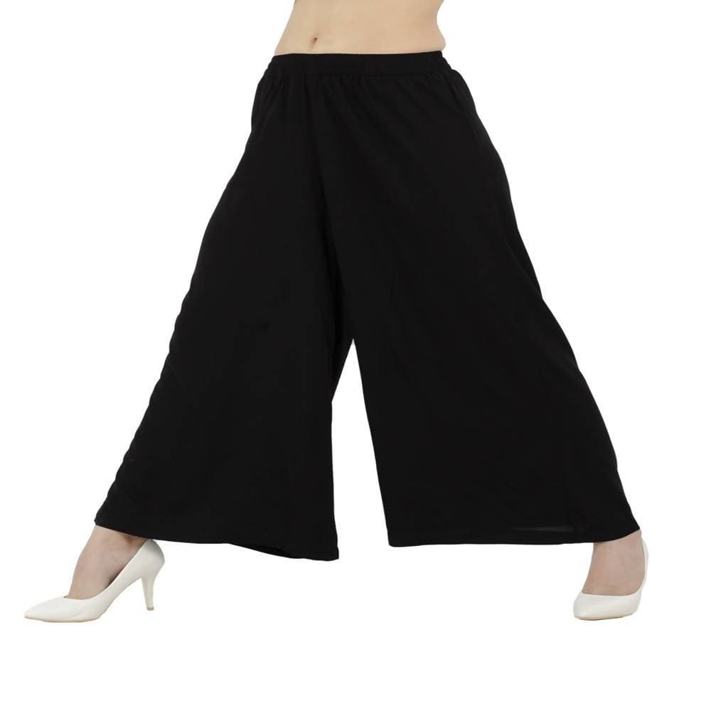 Lagi Women's Black Solid Palazzo (PLZ03A) | Grocsy