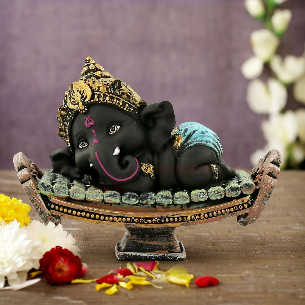 Tied Ribbons Resin Ganesh Statue Murti | Grocsy