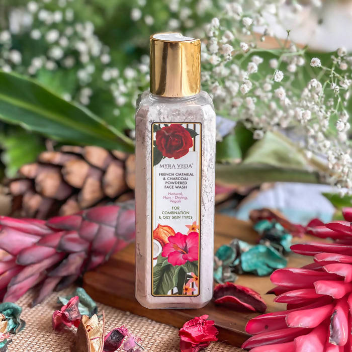 Myra Veda French Oatmeal & Charcoal Powdered Face Wash | Grocsy