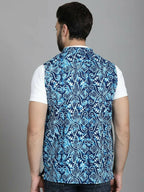 Even Apparels Nehru Jacket With Welt Pockets - Blue | Grocsy