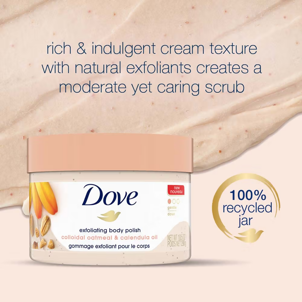 Dove Exfoliating Body Polish Scrub - Oatmeal & Calendula Oil | Grocsy