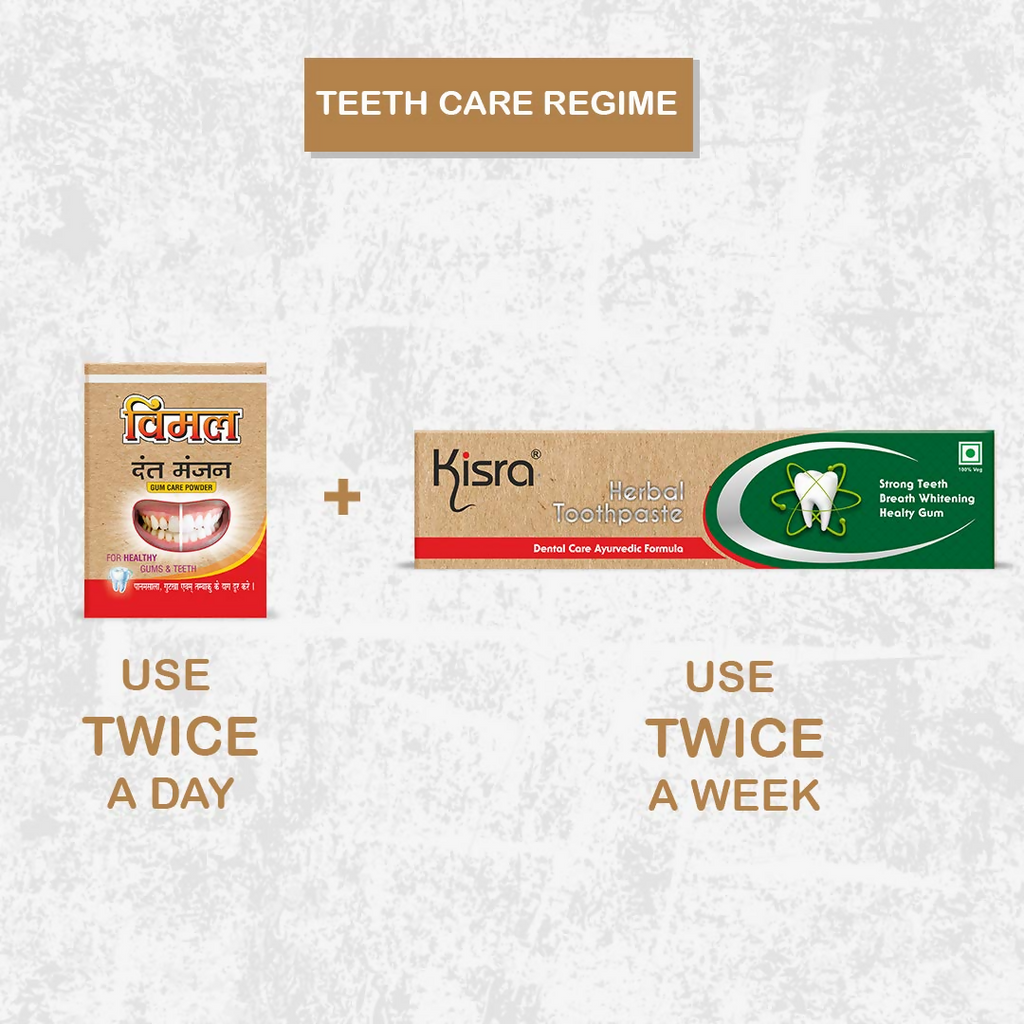 Kisra Vimal Dant Manjan & Herbal Toothpaste Kit | Grocsy