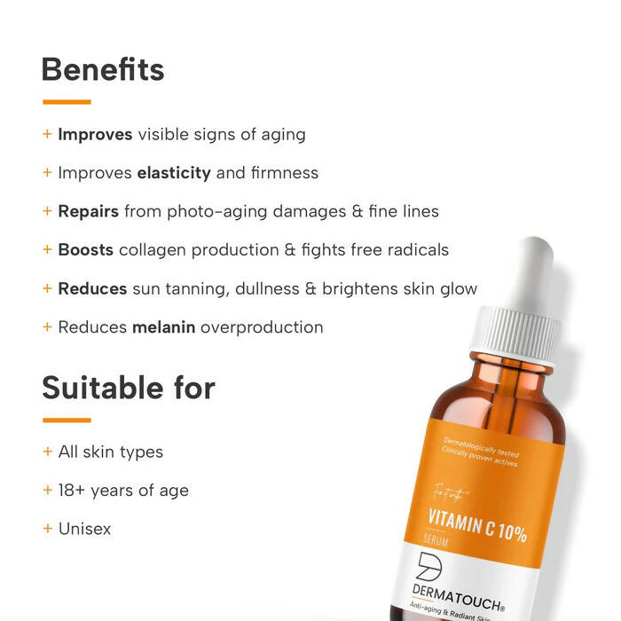 Dermatouch Vitamin C 10% Serum For Anti-aging & Radiant Skin | Grocsy