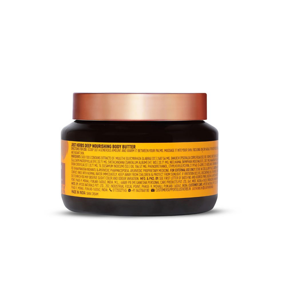 Just Herbs Pure Ghee & 24K Gold Deep Nourishing Body Butter | Grocsy