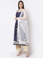 Myshka Blue Color Silk blend Embroidered Kurta With Dupatta Set | Grocsy